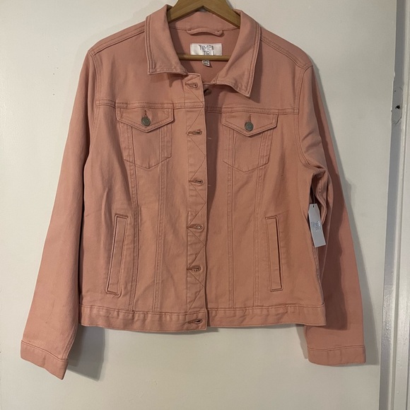 Pink Jean Jacket. Size Large. NWT. - Picture 1 of 2